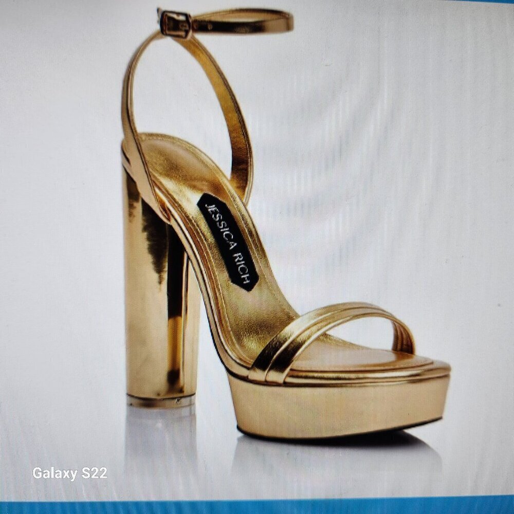 Jessica Rich " Love " Platform Heels. NIB. Gold. Size EU 41/US 11.